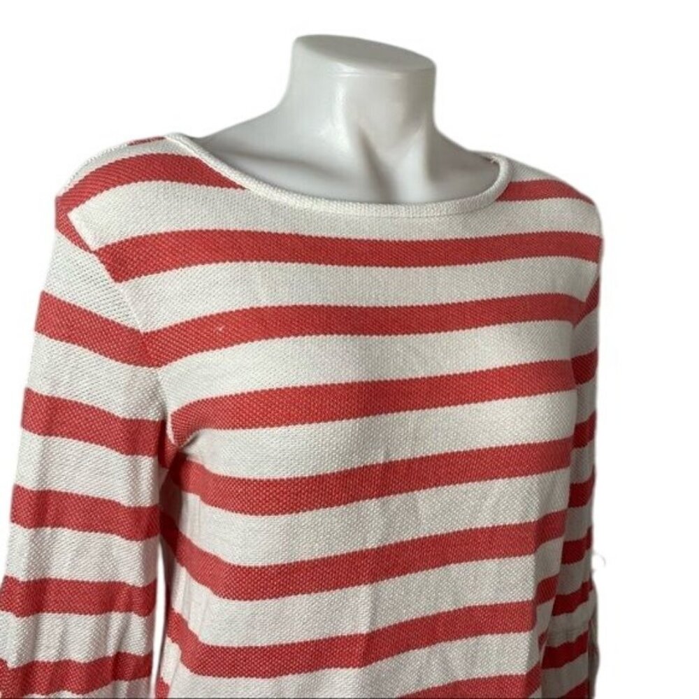 Caslon Pink White Striped Bell Sleeve Dress Gogo Style Oversized Sweater Dress S - Picture 9 of 13